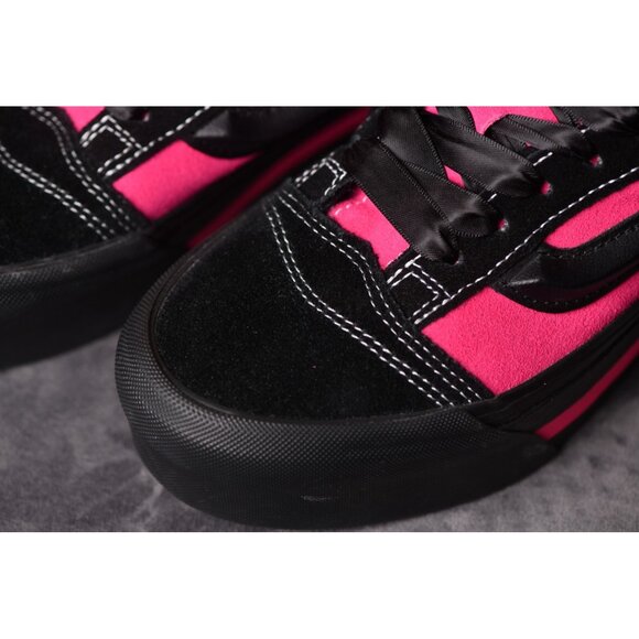 New! Size: 7.5 Women | VANS Knu Skate Platform Stacked | Black/Pink Satin - Picture 3 of 16